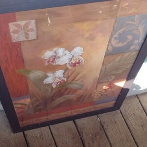 Floral Wall Art with Black Frame
